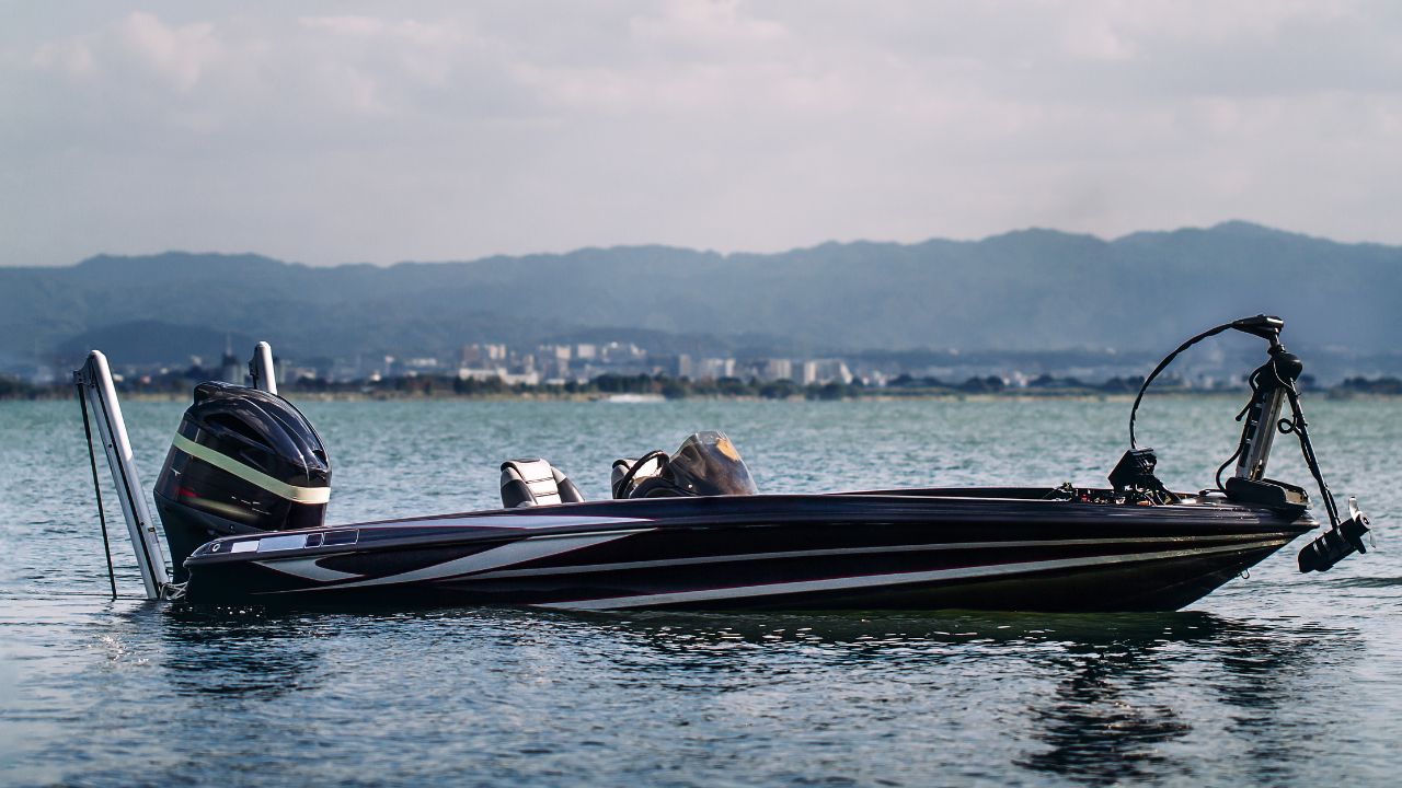 fishing boat floating in a bay