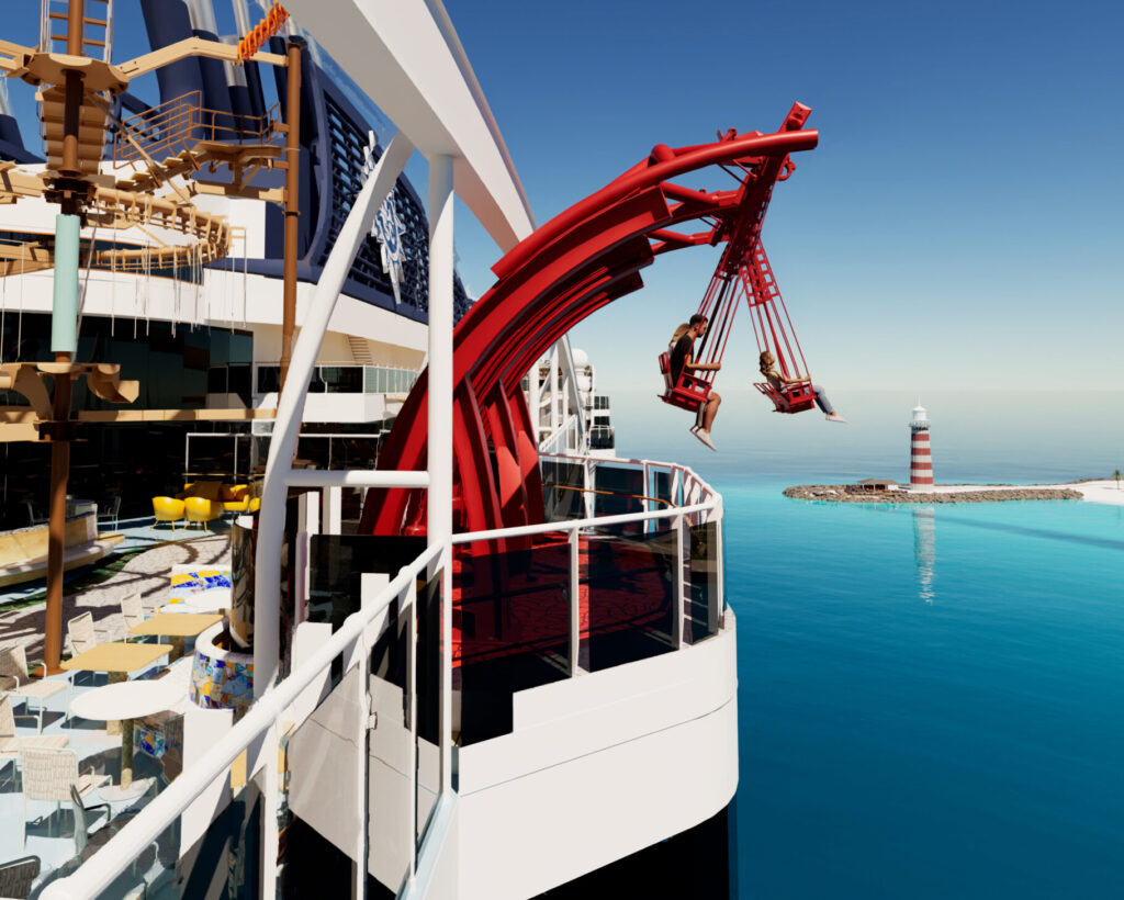 Cliffhange amusement ride on the MSC World America