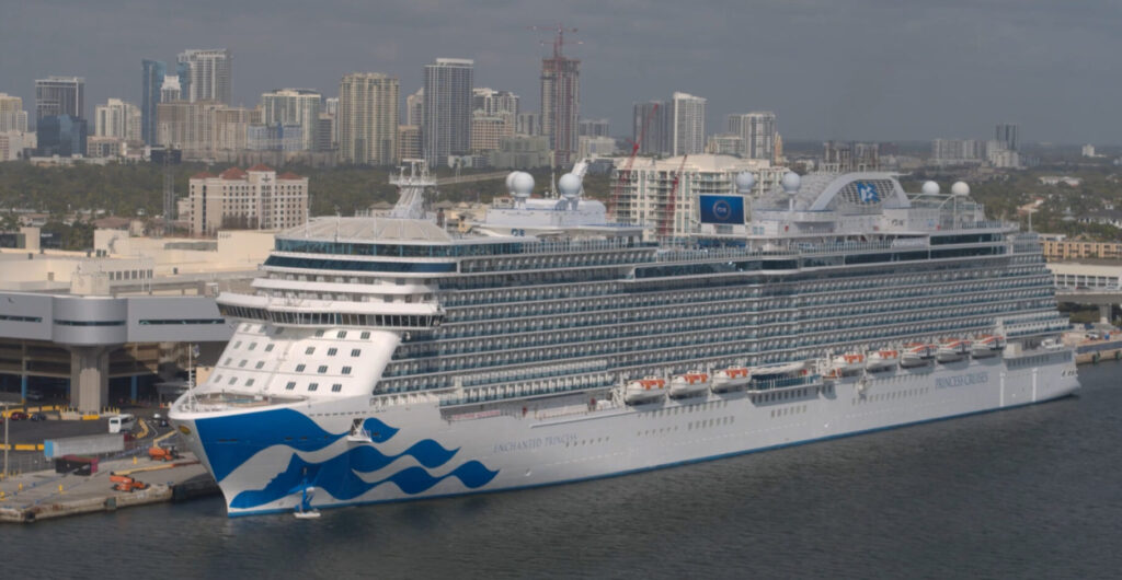 Princess Cruise ship, the Enchanted Princess, docked in Fort Lauderdal
