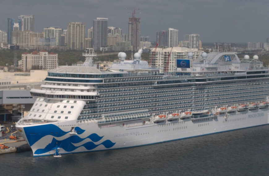 Princess Cruise ship, the Enchanted Princess, docked in Fort Lauderdal