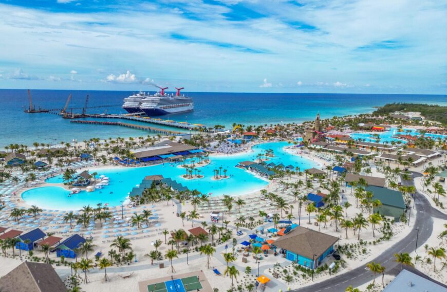 Carnival Glory and Carnival Conquest docked at Celebration Key