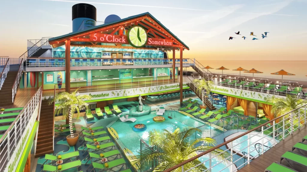 The Lido Deck on a Margaritaville At Sea Cruise ship